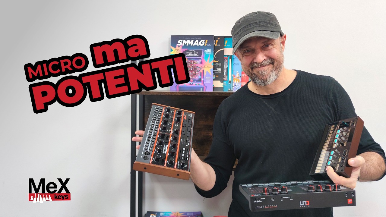 Tre sintetizzatori compatti per produzioni moderne: Behringer Grind, IK UNO Synth e Korg Volca Keys